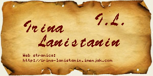 Irina Laništanin vizit kartica